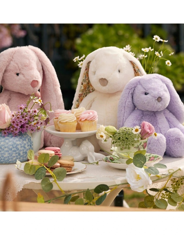 Jiggle and Giggle - Floral White Bunny Medium