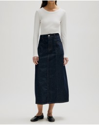 Atmos&Here - Rosa A-Line Denim Midi Skirt