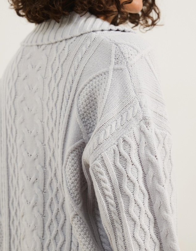 Atmos&Here - Faye Cable Knit Pullover with Collar