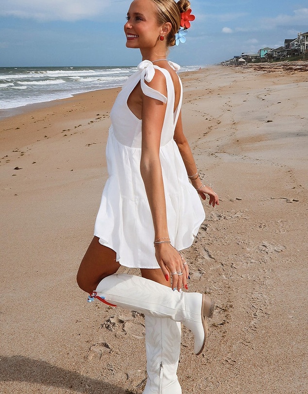 Beginning Boutique - Angel Girl White Mini Dress