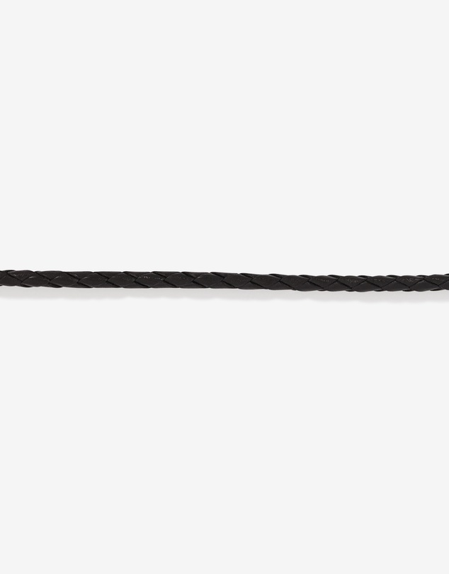 Michael Hill - Men's Black Leather Braided Bracelet with 10kt Yellow Gold