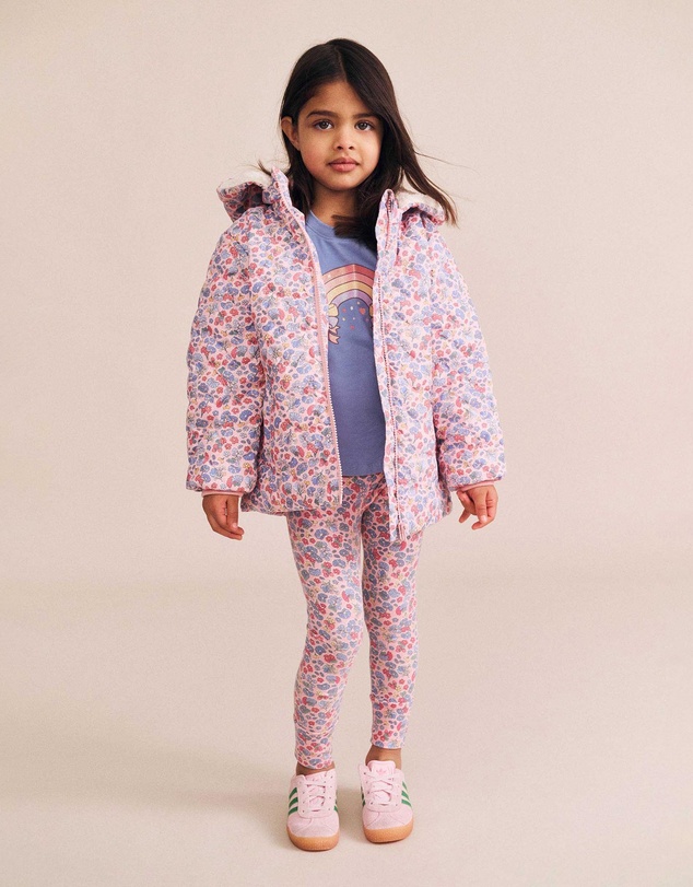 Huxbaby - Heart Floral Quilted Puffer Jacket - Babies-Kids