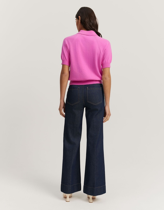 Country Road - Gcs-certified Cashmere Blend Zip-through Knit Polo