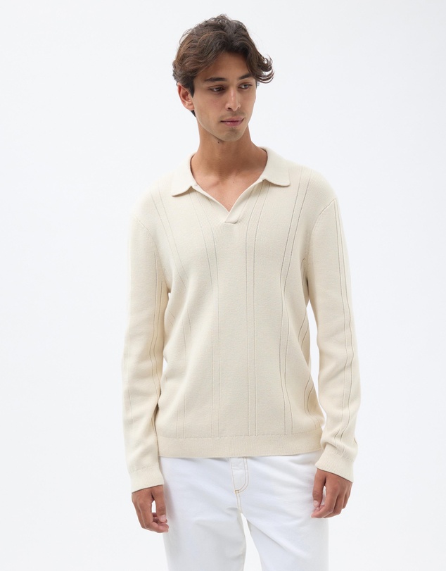AERE - Organic Cotton Long Sleeve Polo