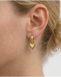 Miz Casa and Co - Amora Heart Drop Huggie Earrings