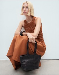 M.N.G - Rusty Open-Back Textured Dress
