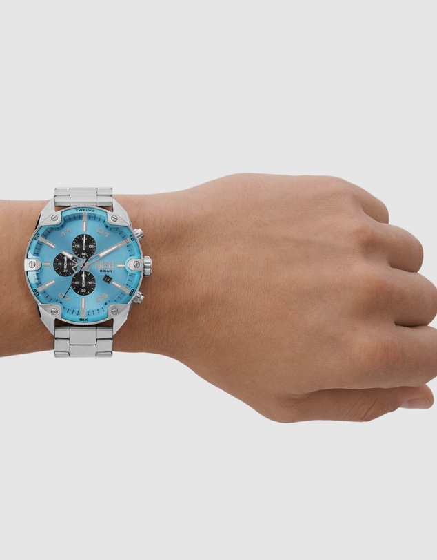 Diesel - Spiked Silver Tone Chronograph Watch
