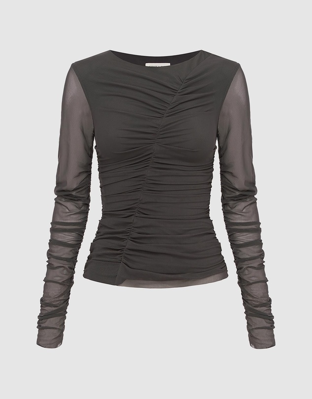 Shona Joy - Mira Long Sleeve Ruched Top