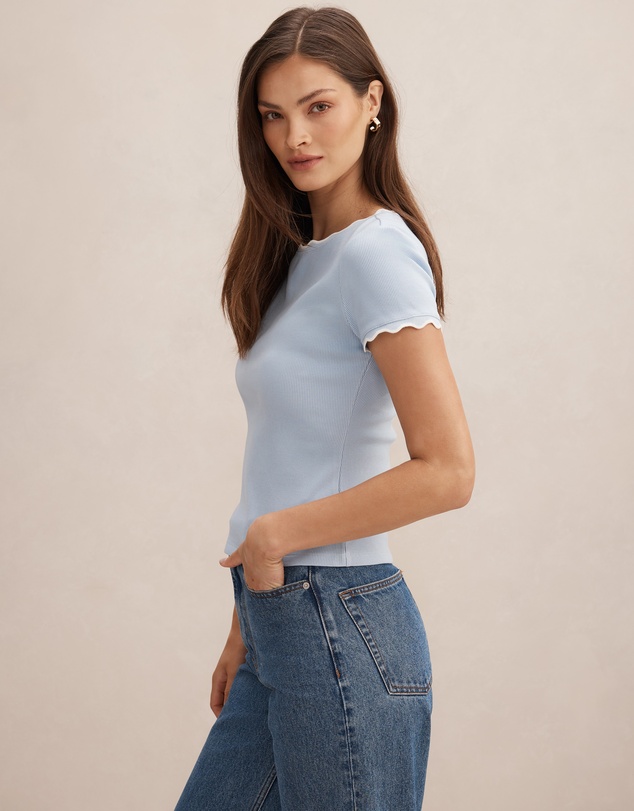 Forever New - Rebecca Scallop Neck Trim T-shirt