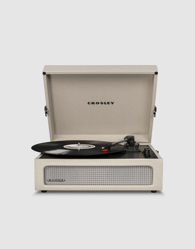 Crosley - Crosley Voyager Bluetooth Portable Turntable + Crosley Asheville Stand Bundle - Dune