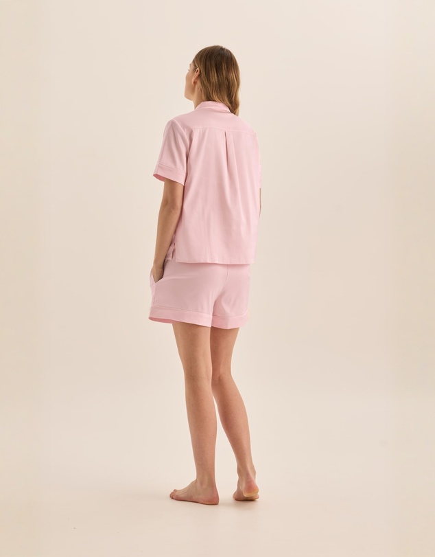 Gingerlilly - Sonia Pink Satin Short PJ Set