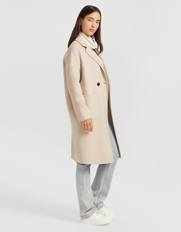 Belle & Bloom - Publisher Double-Breasted Wool Blend Coat
