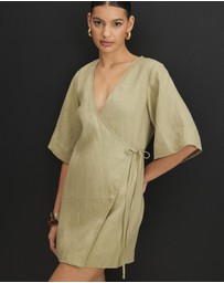 AERE - Sloane Mini Wrap Dress