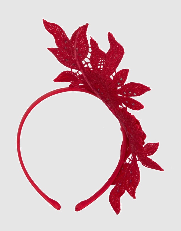 Max Alexander - Lace Crown Red Headband Fascinator