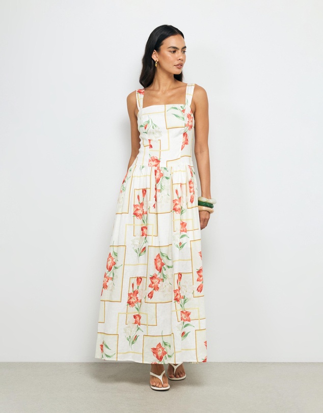 AERE - Asha Linen Midi Dress