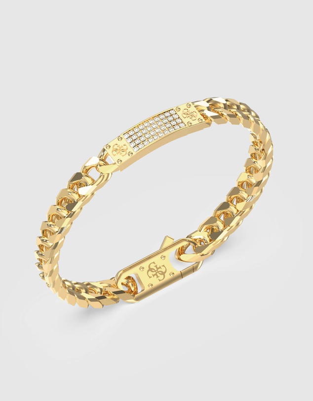 GUESS - Gold-Tone 4G Tag Pave Bracelet