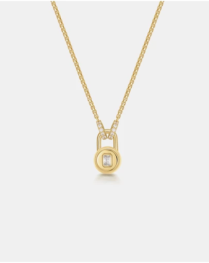 Ania Haie - Ania Haie Gold Linked Locket Dangle Necklace