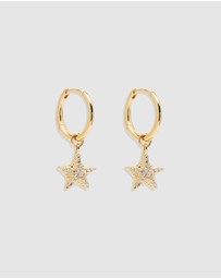 By Charlotte - By the Sea Crystal Starfish Hoops