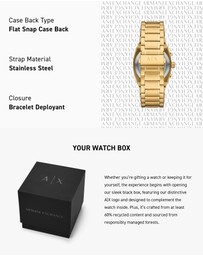 Armani Exchange - Gold Tone Chronograph Watch