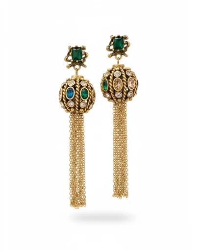 Mossée - Belle Vintage Lantern Tassel Earrings