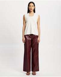 Lindsay Nicholas New York - Frill V-Neck Shell Top