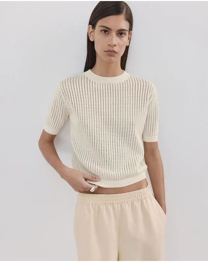 M.N.G - Short-Sleeved Openwork Knitted Sweater