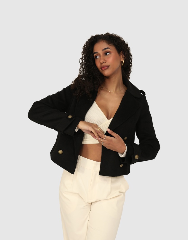 Belle & Bloom - Better Off Military Peacoat - Black