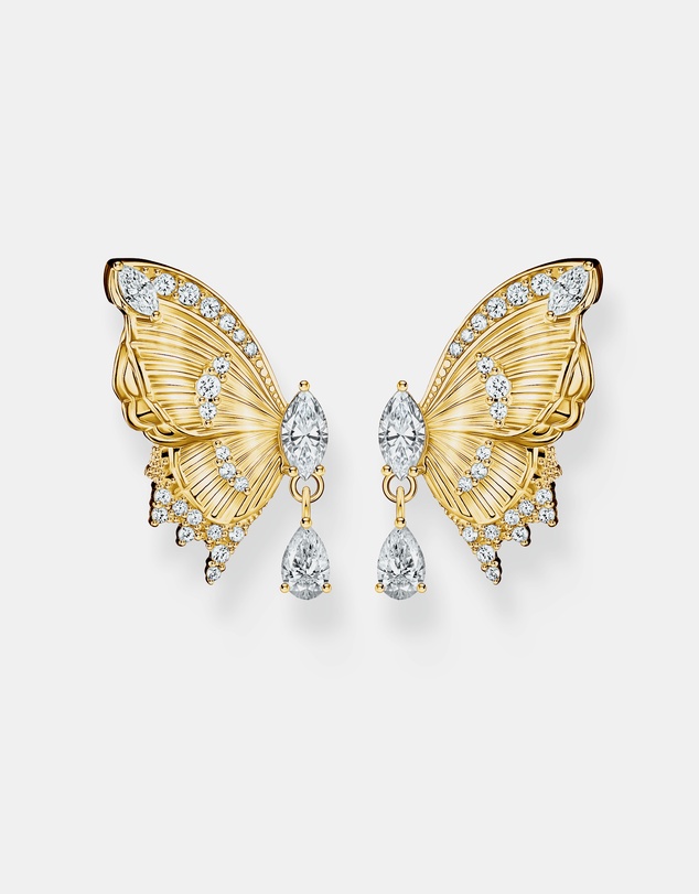 THOMAS SABO - THOMAS SABO Butterfly Paradise Ear Studs in Gold