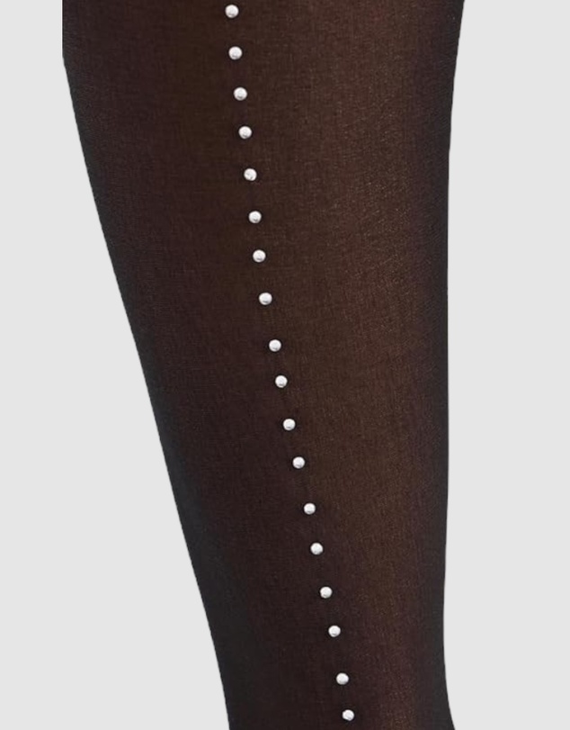 High Heel Jungle - Satellite Crystal Back Seam Sheer Tights