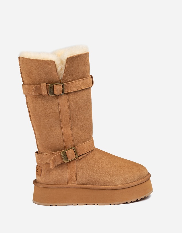 Ozwear Connection Uggs - Ugg Classic Platform Buckle Long Boots (4.5cm) (Water Resistant)