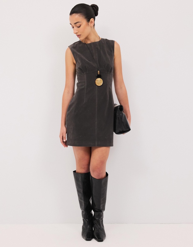 Calli - Maslow Faux Suede Mini Dress