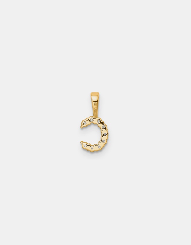 Zoe Olivia - 9K Gold Lab Grown Diamond Initial C Pendant