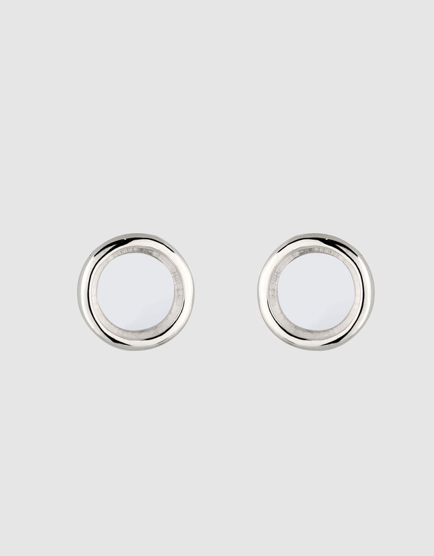 Elli Jewelry - Rock Crystal Circle Stud Earrings in 925 Silver