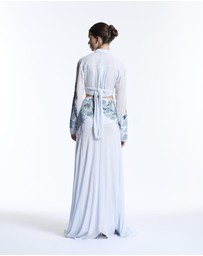 Muma World - Blue Vine Embroidered Top