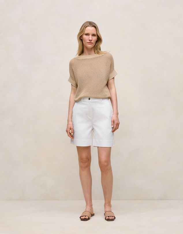 Trenery - Stretch Cotton Tailored Short in White