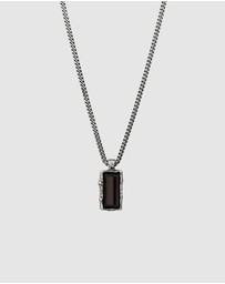 Haze & Glory - ICONIC EXCLUSIVE - Necklace Men Onyx Rectangle 925 Sterling Silver