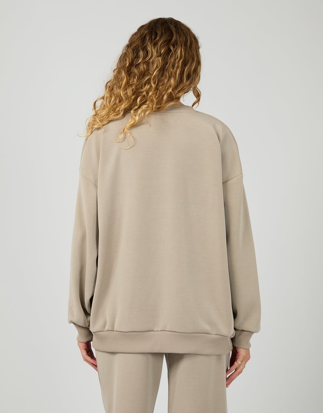 All About Eve - Luxe Active Box Crew Stone