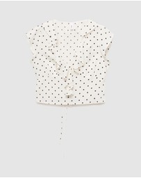 M.N.G - Polka-Dot Blouse With Ruffles