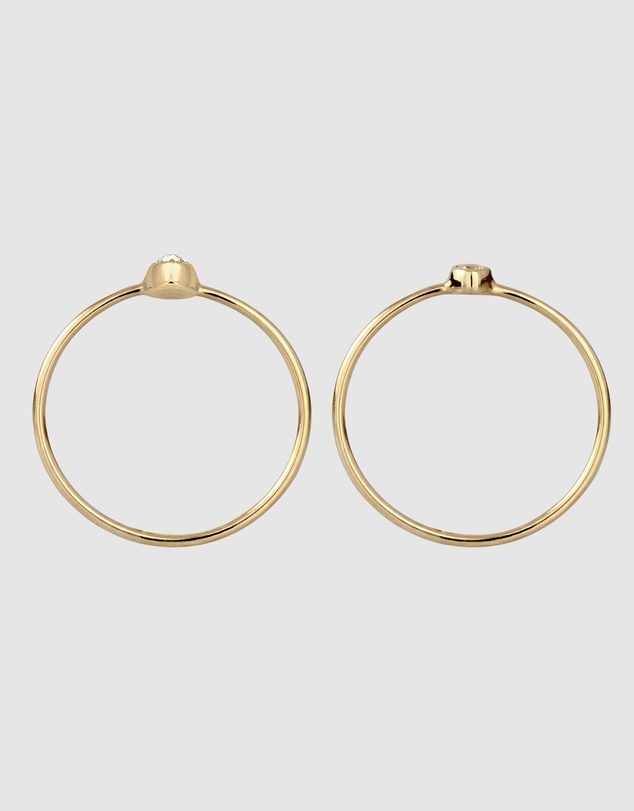 Elli Jewelry - Crystal Ring Set in Gold-Plated 925 Silver