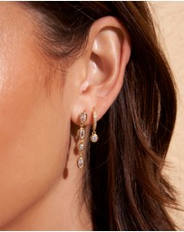 Arms Of Eve - Rhodes Gold Earrings - Stone