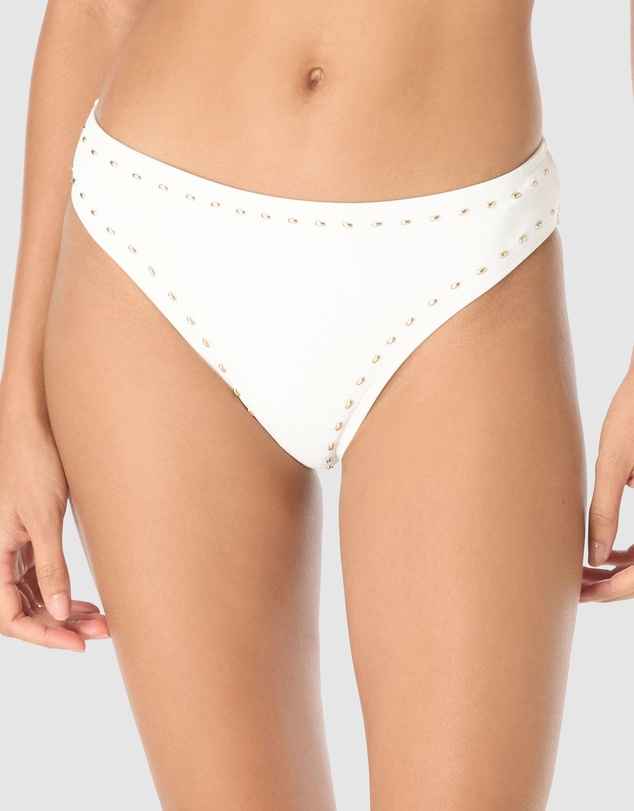 Michael Kors - Gold Studded High Cut Bikini Bottom