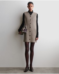 COS - Merino Wool Buttoned Shift Mini Dress