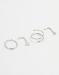 Lovisa - Surgical Steel Simple Mixed Nose Piercings 4-Pack