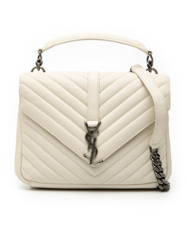 Pre-Loved by Azura Reborn - Pre-Loved Medium Chevron Sheepskin Monogram College Satchel