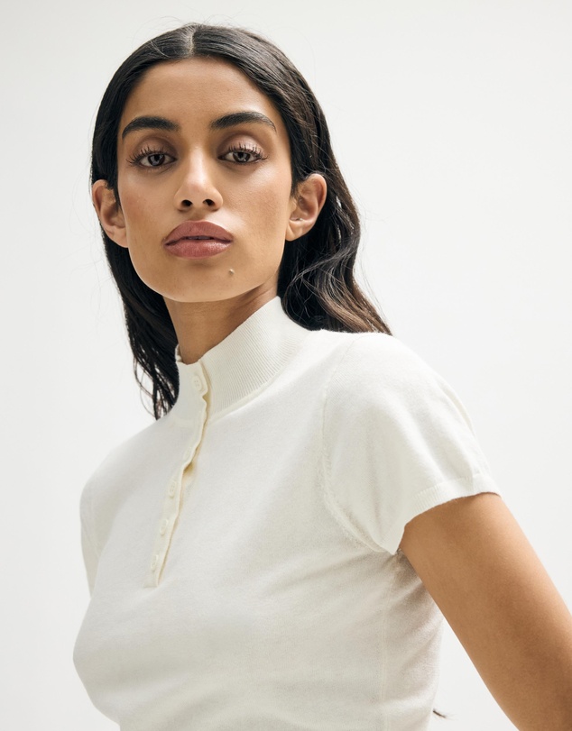 Minima Esenciales - Zoa Cotton Cashmere Funnel Neck Knit Top