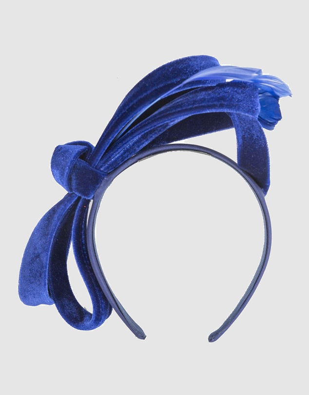 Max Alexander - Large Royal Blue Velvet Bow Racing Fascinator