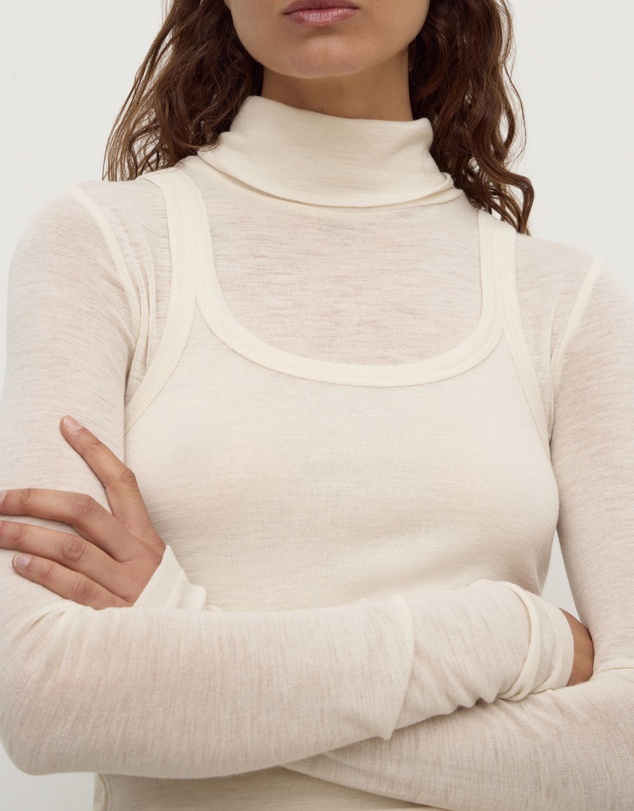 Assembly Label - Nora Merino Wool Layered Turtleneck Top