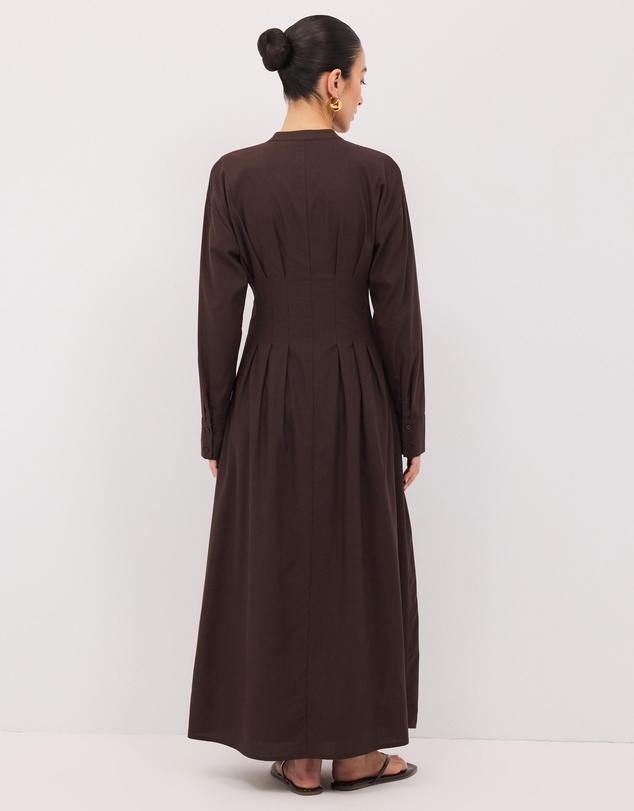 Calli - Jaik Tucked Waist Maxi Shirt Dress