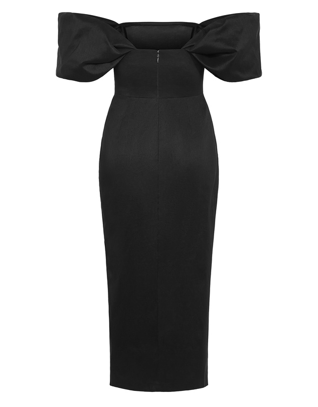 City Chic - Plus size Elyse Off Shoulder Maxi Dress - black