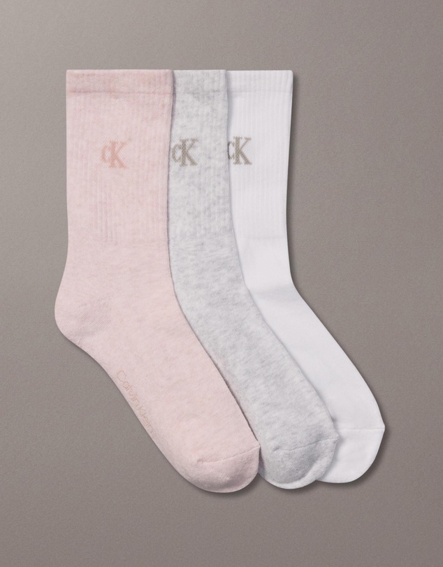 Calvin Klein - 3-Pack Cushion CK Monogram Crew Socks